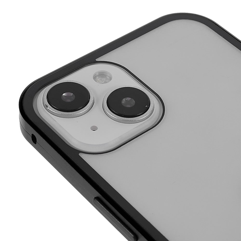 For iPhone 14 Plus Full Body Case Magnetic Tempered Glass Double-Sided Phone Case