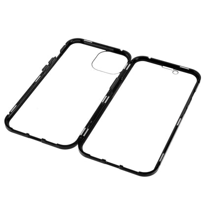 For iPhone 14 Plus Full Body Case Magnetic Tempered Glass Double-Sided Phone Case