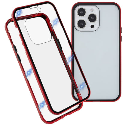For iPhone 14 Pro Max Full Body Case Magnetic Tempered Glass Double-Sided Phone Case