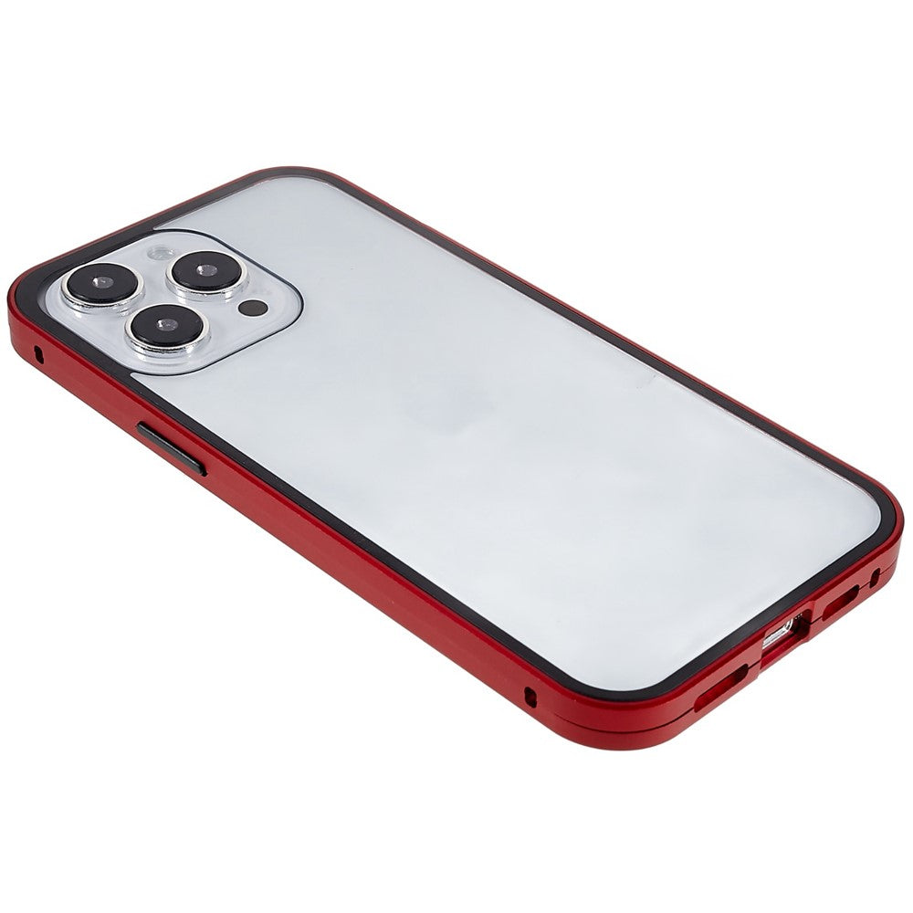 For iPhone 14 Pro Max Full Body Case Magnetic Tempered Glass Double-Sided Phone Case