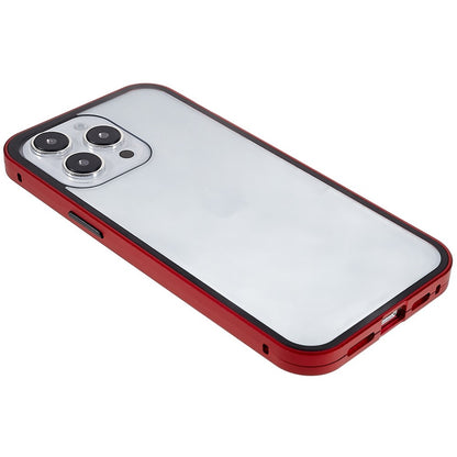 For iPhone 14 Pro Max Full Body Case Magnetic Tempered Glass Double-Sided Phone Case