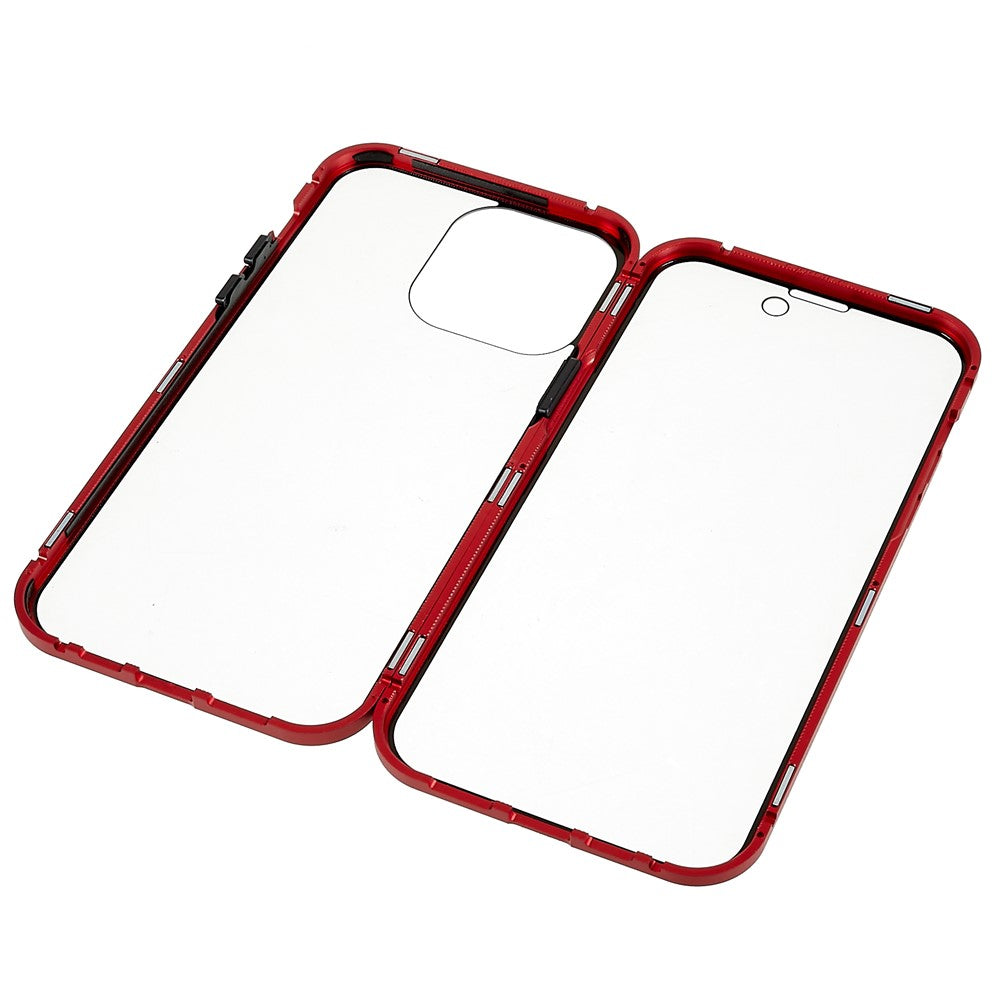 For iPhone 14 Pro Max Full Body Case Magnetic Tempered Glass Double-Sided Phone Case