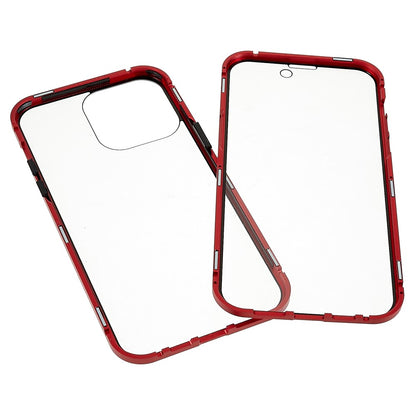 For iPhone 14 Pro Max Full Body Case Magnetic Tempered Glass Double-Sided Phone Case