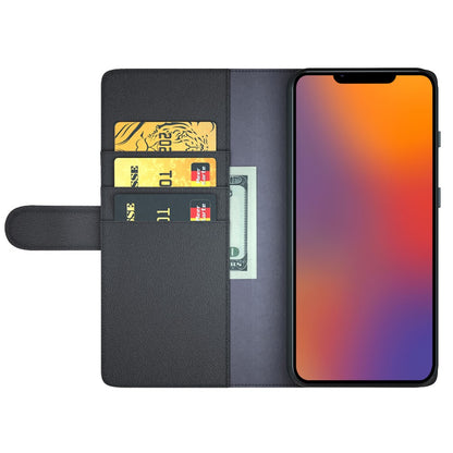 For iPhone 14 Plus Case Genuine Split Leather Phone Cover with Wallet Stand