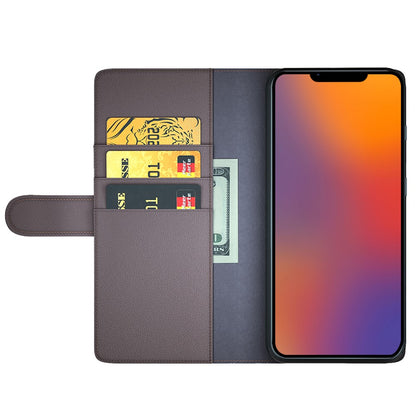 For iPhone 14 Case Genuine Split Leather Phone Cover with Wallet Stand