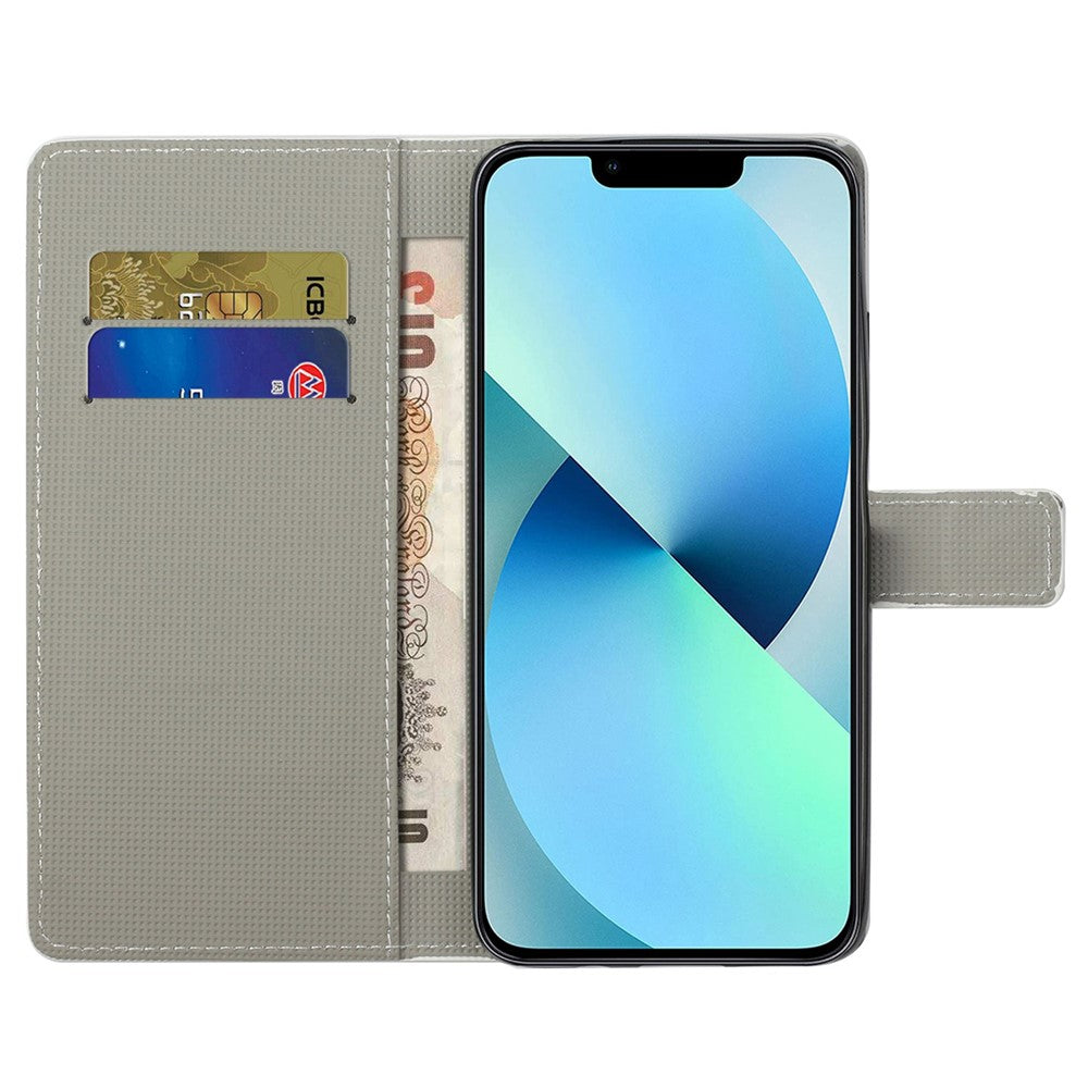 For iPhone 14 Pro Max 6.7 inch Pattern Printing Wallet Case PU Leather Stand Magnetic Closure Folio Flip Cover