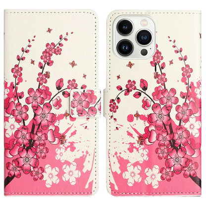 For iPhone 14 Pro Max 6.7 inch Pattern Printing Wallet Case PU Leather Stand Magnetic Closure Folio Flip Cover
