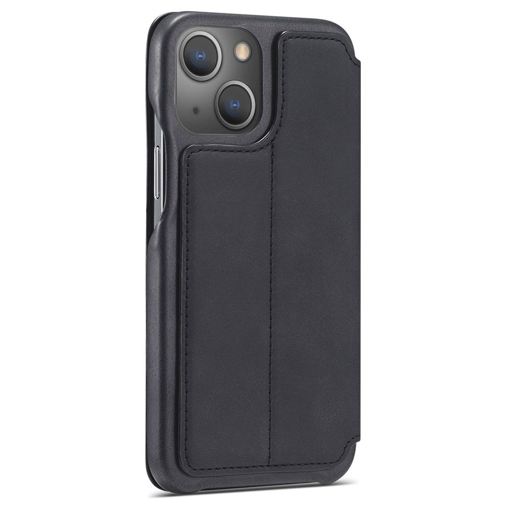 LC.IMEEKE For iPhone 14 6.1 inch Anti-scratch Dustproof Cell Phone Cover PU Leather Stand Phone Case with Card Slot