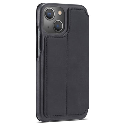 LC.IMEEKE For iPhone 14 6.1 inch Anti-scratch Dustproof Cell Phone Cover PU Leather Stand Phone Case with Card Slot