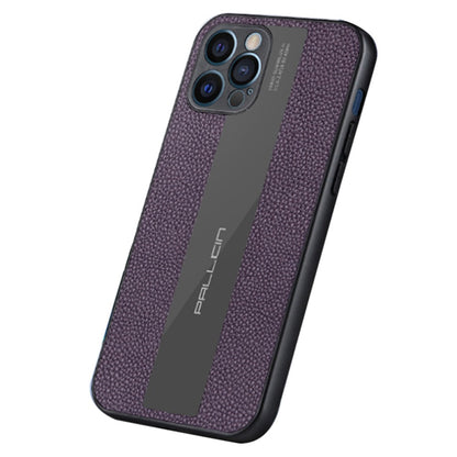 For iPhone 14 Pro Max 6.7 inch Cell Phone Case Litchi Anti-fingerprint Soft Genuine Leather+TPU Back Cover
