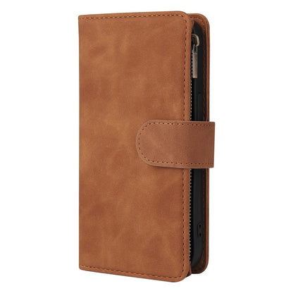For iPhone 14 Pro Max 6.7 inch PU Leather Anti-drop Phone Cover Card Holder Wallet Stand Protective Case with Zipper Pocket