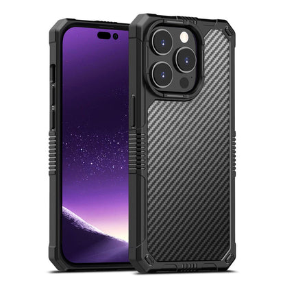 Drop-Proof Case for iPhone 14 Pro Max 6.7 inch Protective Cover TPU+PC Carbon Fiber Anti-Fingerprint Phone Case