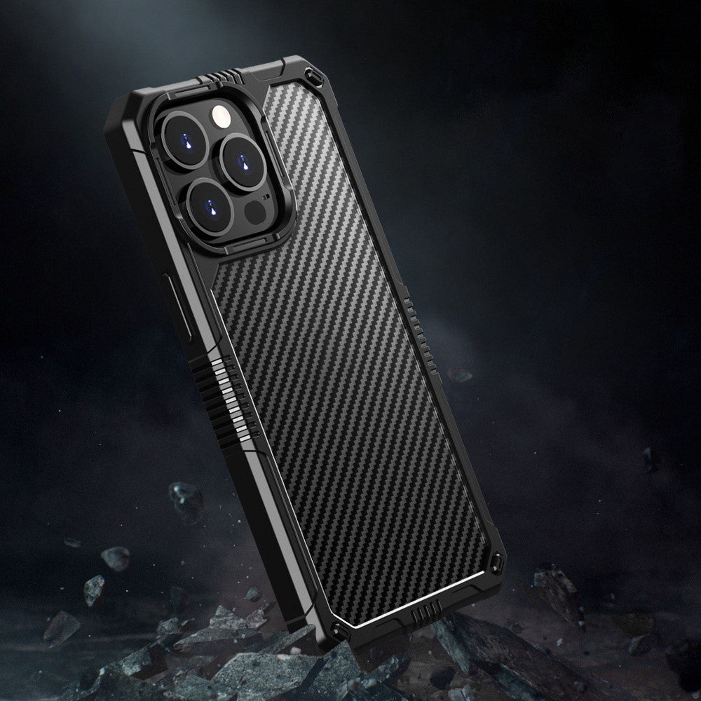 Drop-Proof Case for iPhone 14 Pro Max 6.7 inch Protective Cover TPU+PC Carbon Fiber Anti-Fingerprint Phone Case