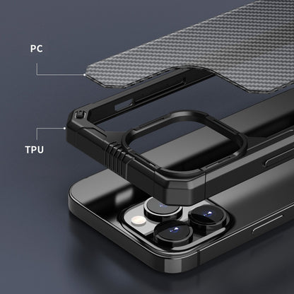 Drop-Proof Case for iPhone 14 Pro Max 6.7 inch Protective Cover TPU+PC Carbon Fiber Anti-Fingerprint Phone Case