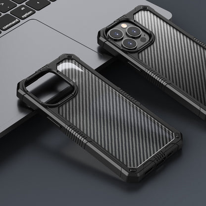 Drop-Proof Case for iPhone 14 Pro Max 6.7 inch Protective Cover TPU+PC Carbon Fiber Anti-Fingerprint Phone Case