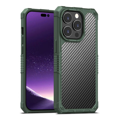 Drop-Proof Case for iPhone 14 Pro Max 6.7 inch Protective Cover TPU+PC Carbon Fiber Anti-Fingerprint Phone Case