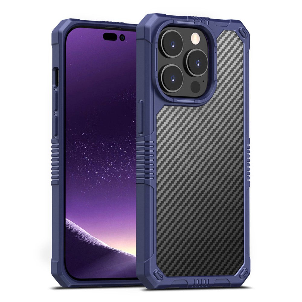 Drop-Proof Case for iPhone 14 Pro Max 6.7 inch Protective Cover TPU+PC Carbon Fiber Anti-Fingerprint Phone Case
