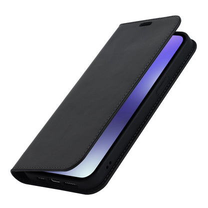 For iPhone 14 Pro Max 6.7 inch Magnetic Auto-absorbed Phone Case Crazy Horse Texture Genuine Leather Wallet Stand Folio Cover