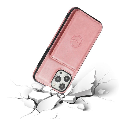 For iPhone 14 Pro Max 6.7 inch Card Slots Phone Kickstand Case PU Leather + TPU Anti-scratch Anti-drop Cover with Magnetic Car Mount Metal Sheet