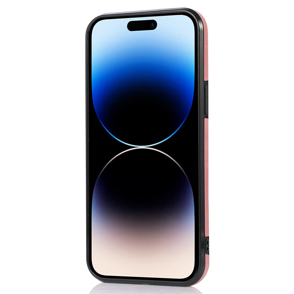 For iPhone 14 Pro Max 6.7 inch Card Slots Phone Kickstand Case PU Leather + TPU Anti-scratch Anti-drop Cover with Magnetic Car Mount Metal Sheet