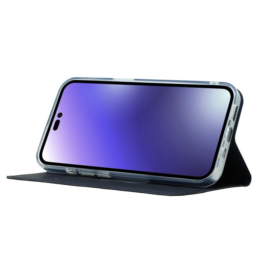 For iPhone 14 Pro Max 6.7 inch PU Leather Stand Case Card Slot Design Magnetic Adsorption Shockproof Phone Cover