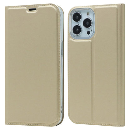 For iPhone 14 Pro Max 6.7 inch PU Leather Stand Case Card Slot Design Magnetic Adsorption Shockproof Phone Cover