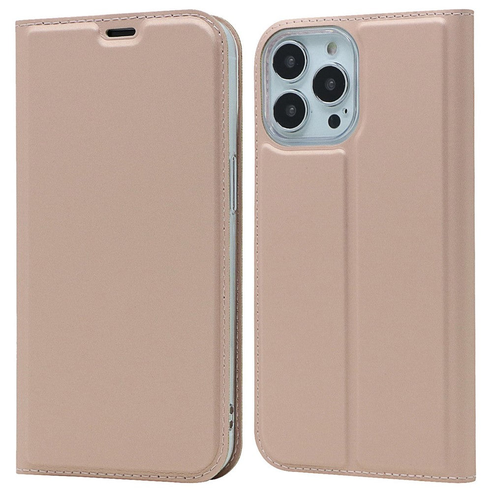 For iPhone 14 Pro Max 6.7 inch PU Leather Stand Case Card Slot Design Magnetic Adsorption Shockproof Phone Cover
