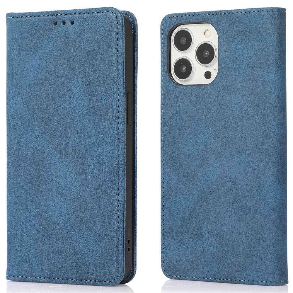 For iPhone 14 Pro Max 6.7 inch PU Leather Phone Drop-proof Case Magnetic Adsorption Flip Stand Wallet Shell