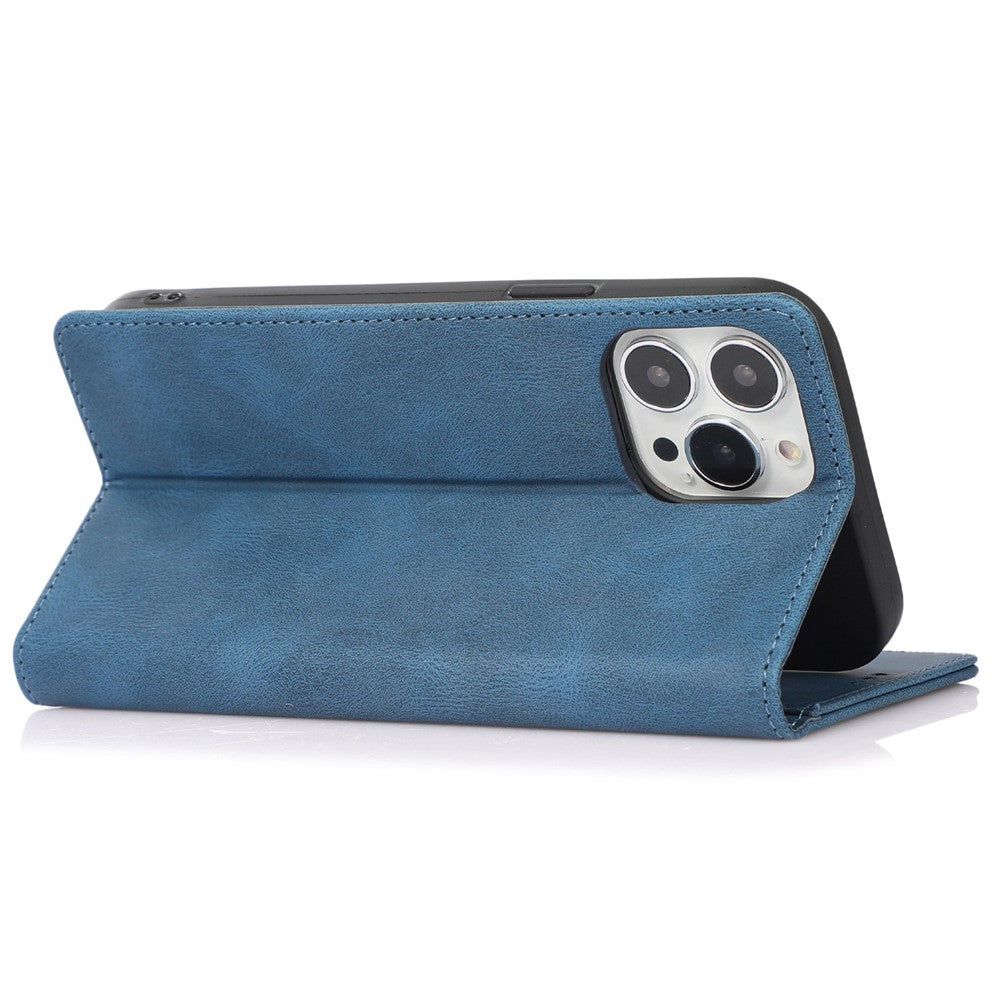 For iPhone 14 Pro Max 6.7 inch PU Leather Phone Drop-proof Case Magnetic Adsorption Flip Stand Wallet Shell