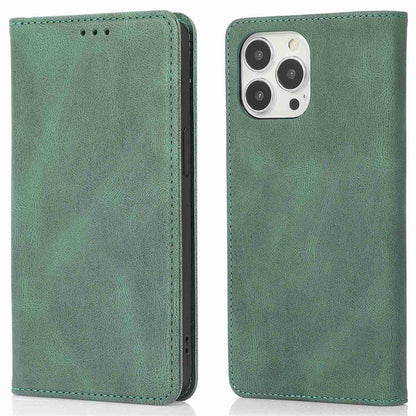 For iPhone 14 Pro Max 6.7 inch PU Leather Phone Drop-proof Case Magnetic Adsorption Flip Stand Wallet Shell