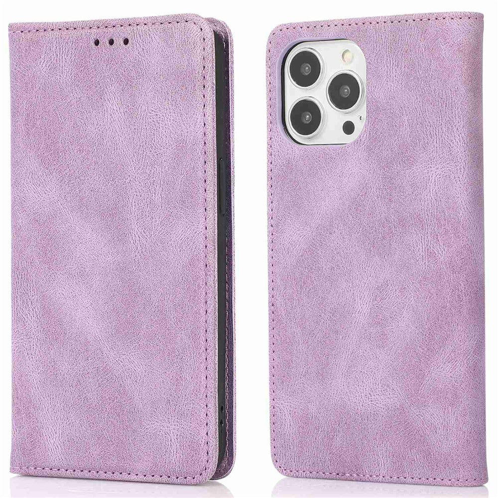 For iPhone 14 Pro Max 6.7 inch PU Leather Phone Drop-proof Case Magnetic Adsorption Flip Stand Wallet Shell