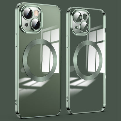 For iPhone 14 Plus Magnetic Charging TPU Phone Back Cover Ultra-Thin Phone Case with Lens Film