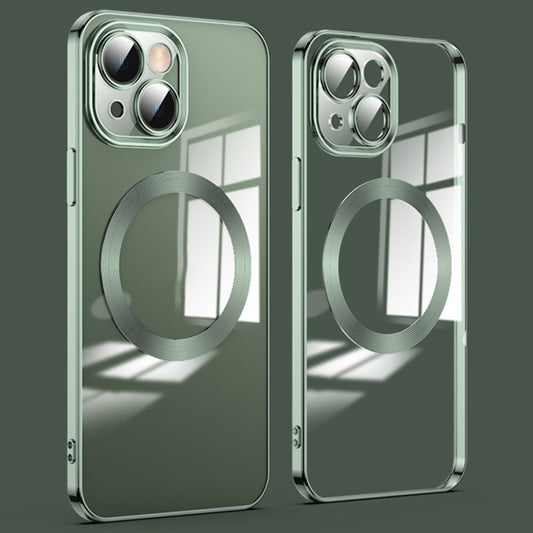 For iPhone 14 Plus Magnetic Charging TPU Phone Back Cover Ultra-Thin Phone Case with Lens Film
