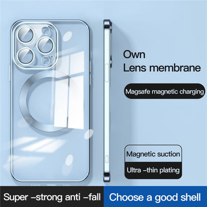 For iPhone 14 Plus Magnetic Charging TPU Phone Back Cover Ultra-Thin Phone Case with Lens Film