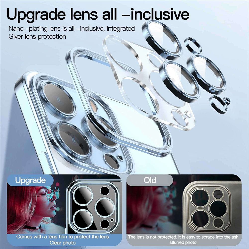 For iPhone 14 Plus Magnetic Charging TPU Phone Back Cover Ultra-Thin Phone Case with Lens Film