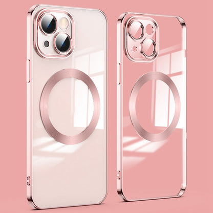 For iPhone 14 Plus Magnetic Charging TPU Phone Back Cover Ultra-Thin Phone Case with Lens Film