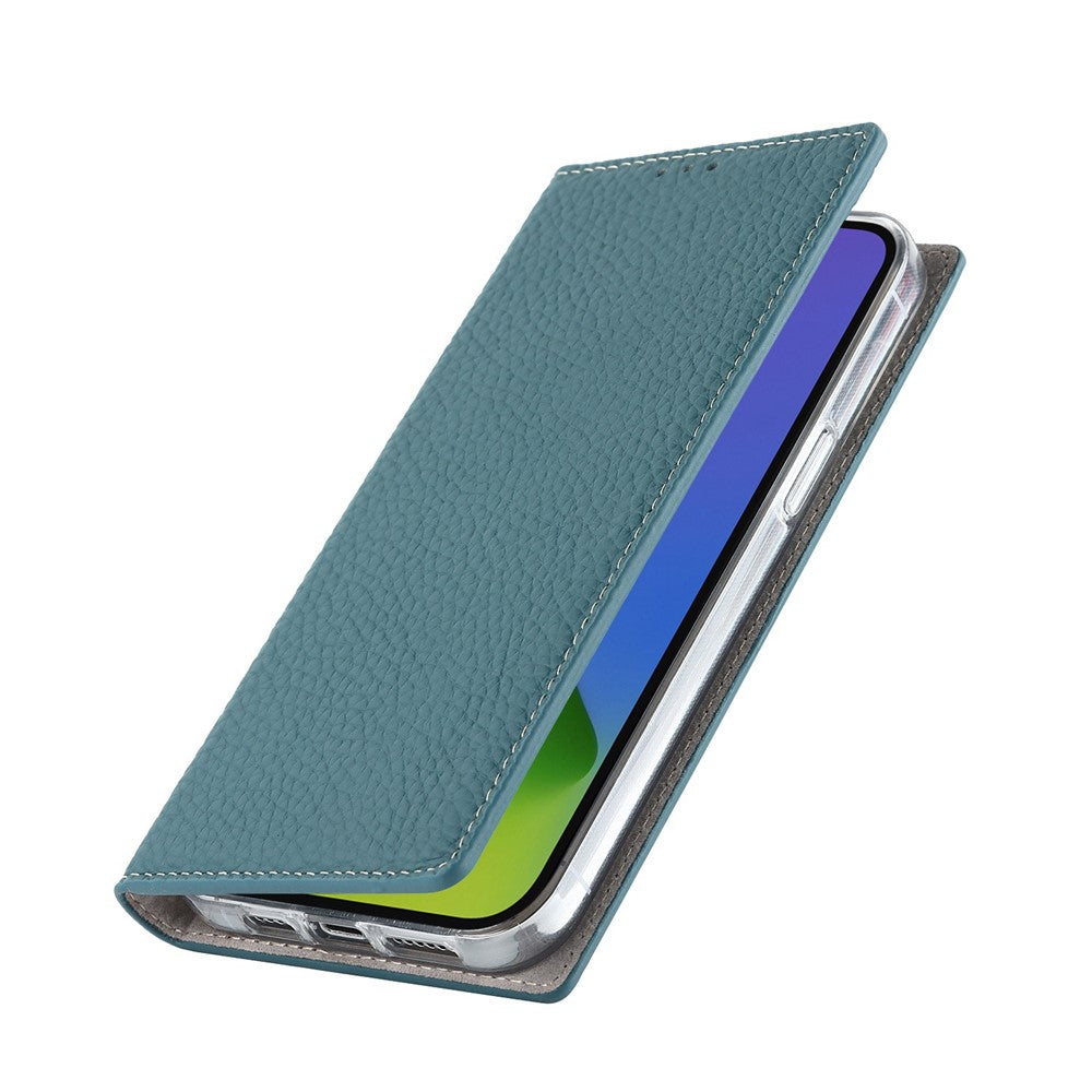 For iPhone 14 Pro Max 6.7 inch Genuine Leather Case Litchi Texture Wallet Stand Folio Flip Phone Cover with Hand Strap