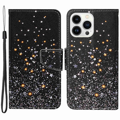 For iPhone 14 Pro Max 6.7 inch Protective Phone Case Cross Texture Pattern Printing PU Leather Shockproof Stand Wallet Cover