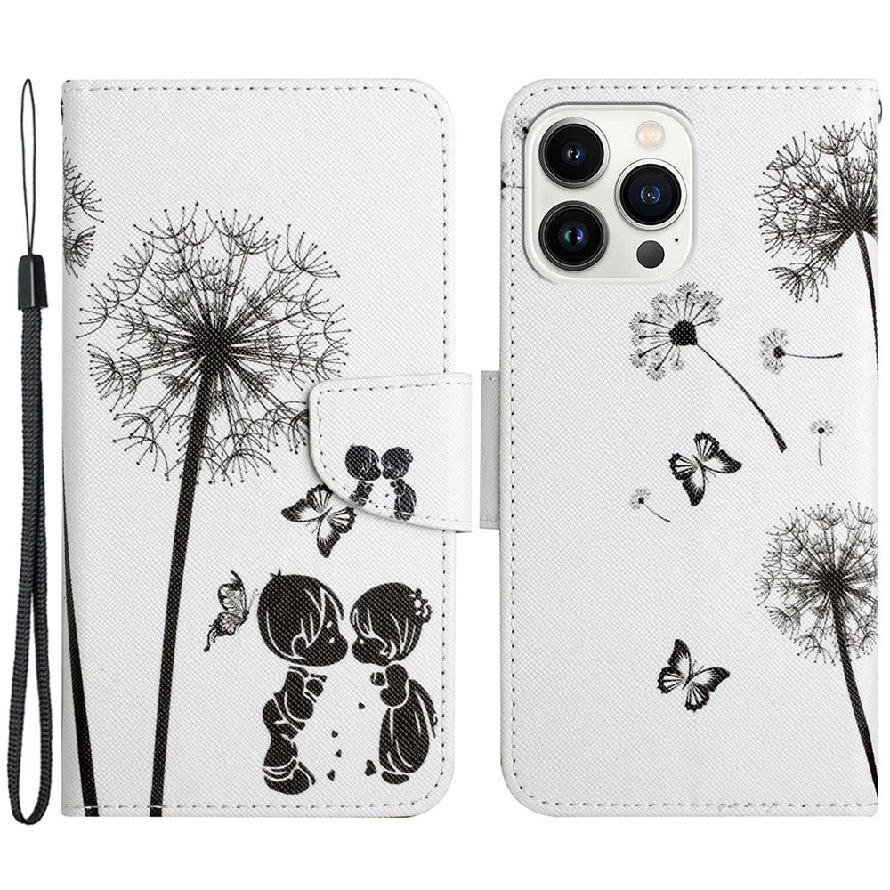 For iPhone 14 Pro Max 6.7 inch Protective Phone Case Cross Texture Pattern Printing PU Leather Shockproof Stand Wallet Cover