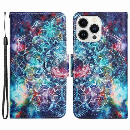 For iPhone 14 Pro Max 6.7 inch Protective Phone Case Cross Texture Pattern Printing PU Leather Shockproof Stand Wallet Cover