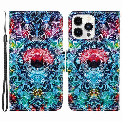 For iPhone 14 Pro Max 6.7 inch Protective Phone Case Cross Texture Pattern Printing PU Leather Shockproof Stand Wallet Cover