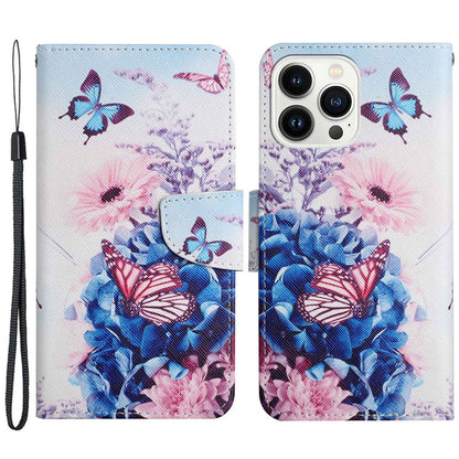 For iPhone 14 Pro Max 6.7 inch Protective Phone Case Cross Texture Pattern Printing PU Leather Shockproof Stand Wallet Cover