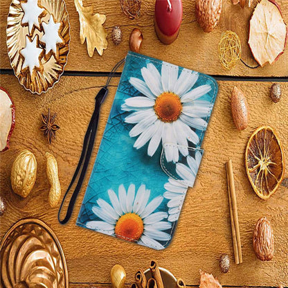 For iPhone 14 Plus Cross Texture PU Leather Case Pattern Printing Foldable Stand Phone Wallet Full Protection Case