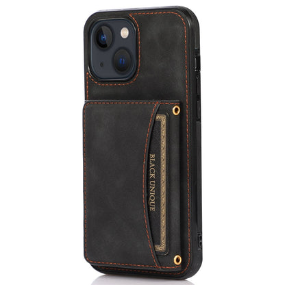 For iPhone 14 6.1 inch Mobile Phone Case Foldable Wallet Design Leather Coated TPU Back Cover