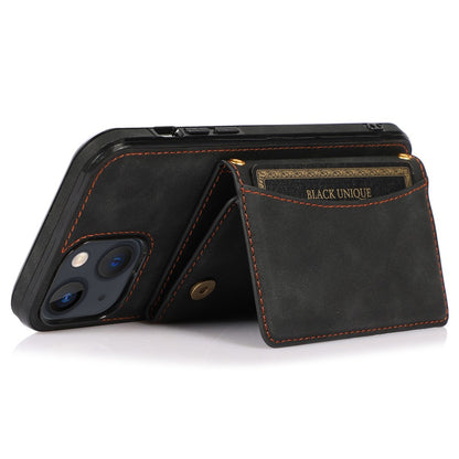For iPhone 14 6.1 inch Mobile Phone Case Foldable Wallet Design Leather Coated TPU Back Cover