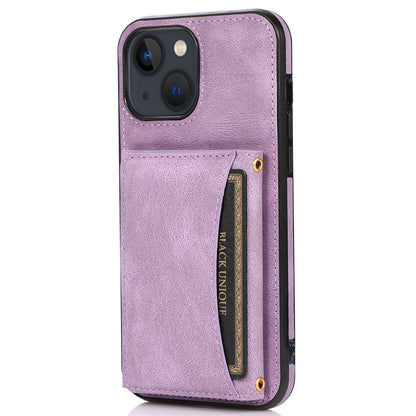 For iPhone 14 6.1 inch Mobile Phone Case Foldable Wallet Design Leather Coated TPU Back Cover
