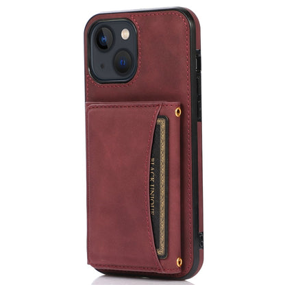 For iPhone 14 6.1 inch Mobile Phone Case Foldable Wallet Design Leather Coated TPU Back Cover
