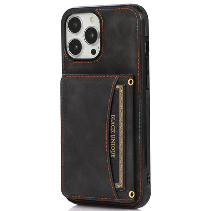 For iPhone 14 Pro Max 6.7 inch Tri-fold Wallet Kickstand Phone Back Cover PU Leather + TPU Anti-scratch Case