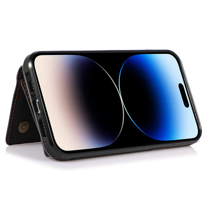 For iPhone 14 Pro Max 6.7 inch Tri-fold Wallet Kickstand Phone Back Cover PU Leather + TPU Anti-scratch Case