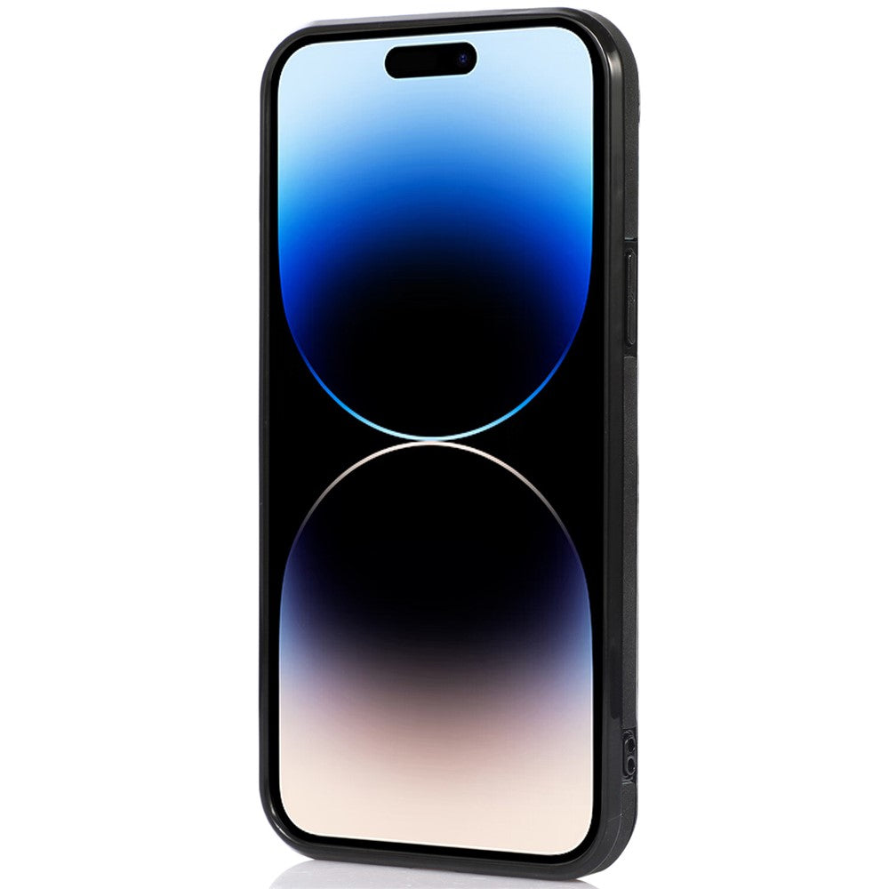 For iPhone 14 Pro Max 6.7 inch Tri-fold Wallet Kickstand Phone Back Cover PU Leather + TPU Anti-scratch Case